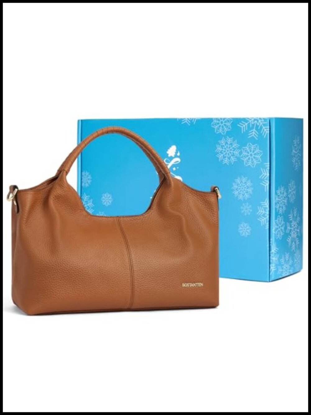 Genuine Leather Satchel Handbag Top Handle Adjustable Strap Purse